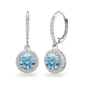 Elegant silver crystal drop earrings with pearl accent for women