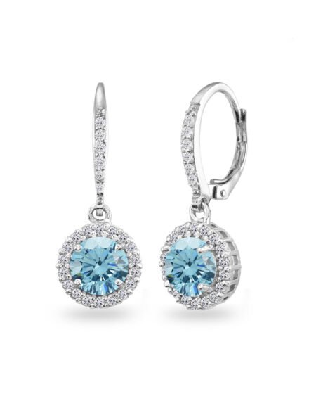 Elegant silver crystal drop earrings with pearl accent for women