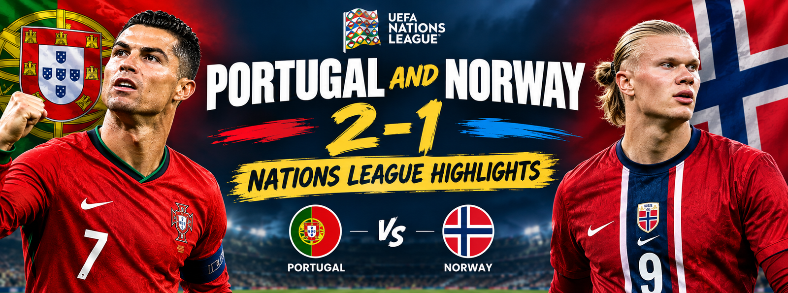 Portugal and Norway 2-1 Nations League highlights banner